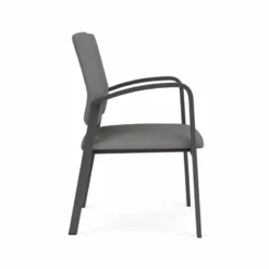 Lesro Newport 18.5" Polyurethane Waiting Reception Guest Chair In Charcoal/Black -CYMAX Sales 2698714 1 L 1