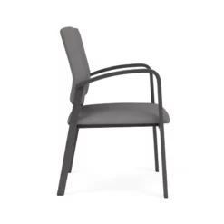 Lesro Newport 18.5" Polyurethane Waiting Reception Guest Chair In Gray/Charcoal -CYMAX Sales 2698714 1 L
