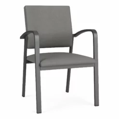 Lesro Newport 18.5" Polyurethane Waiting Reception Guest Chair In Charcoal/Black -CYMAX Sales 2698714 L 1