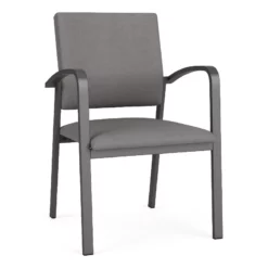 Lesro Newport 18.5" Polyurethane Waiting Reception Guest Chair In Gray/Charcoal -CYMAX Sales 2698714 L