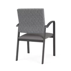 Lesro Newport 18.5" Polyurethane Waiting Reception Guest Chair In Gray/Charcoal -CYMAX Sales 2698720 1 L