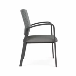 Lesro Newport 18.5" Polyurethane Waiting Reception Guest Chair In Charcoal/Blue -CYMAX Sales 2698720 2 L 2