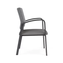 Lesro Newport 18.5" Polyurethane Waiting Reception Guest Chair In Gray/Charcoal -CYMAX Sales 2698720 2 L