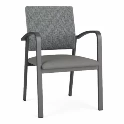 Lesro Newport 18.5" Polyurethane Waiting Reception Guest Chair In Charcoal/Black -CYMAX Sales 2698720 L 1