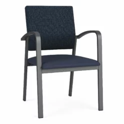 Lesro Newport 18.5" Polyurethane Waiting Reception Guest Chair In Charcoal/Blue -CYMAX Sales 2698729 L 2