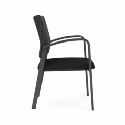 Lesro Newport 18.5" Polyurethane Waiting Reception Guest Chair In Charcoal/Black -CYMAX Sales 2698730 1 L 1