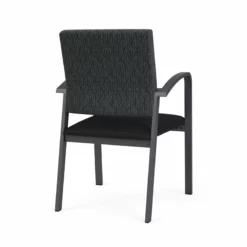 Lesro Newport 18.5" Polyurethane Waiting Reception Guest Chair In Charcoal/Black -CYMAX Sales 2698730 2 L 1