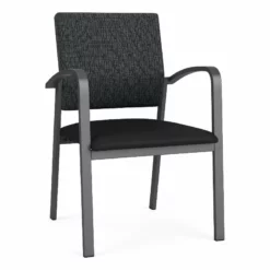 Lesro Newport 18.5" Polyurethane Waiting Reception Guest Chair In Charcoal/Blue -CYMAX Sales 2698730 L 2