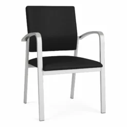 Lesro Newport 18.5" Polyurethane Waiting Reception Guest Chair In Silver/Blue -CYMAX Sales 2698733 L 2