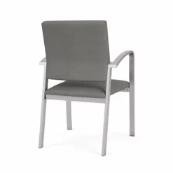 Lesro Newport 18.5" Polyurethane Waiting Reception Guest Chair In Silver/Blue -CYMAX Sales 2698734 2 L 2