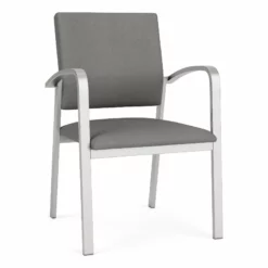 Lesro Newport 18.5" Polyurethane Waiting Reception Guest Chair In Silver/Blue -CYMAX Sales 2698734 L 2