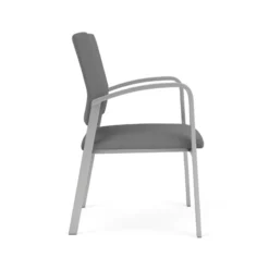 Lesro Newport 18.5" Fabric Waiting Reception Guest Chair In Gray/Silver -CYMAX Sales 2698736 1 L