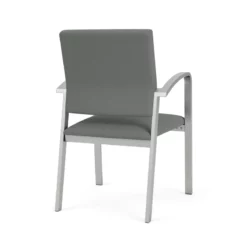 Lesro Newport 18.5" Fabric Waiting Reception Guest Chair In Gray/Silver -CYMAX Sales 2698736 2 L