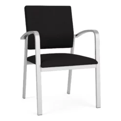 Lesro Newport 18.5" Fabric Waiting Reception Guest Chair In Gray/Silver -CYMAX Sales 2698777 L