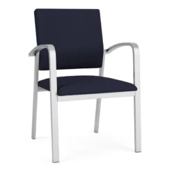 Lesro Newport 18.5" Fabric Waiting Reception Guest Chair In Gray/Silver