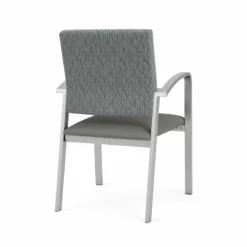 Lesro Newport 18.5" Polyurethane Waiting Reception Guest Chair In Silver/Blue -CYMAX Sales 2698780 2 L 2