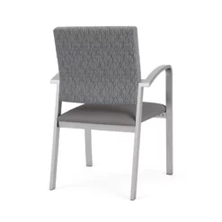 Lesro Newport 18.5" Polyurethane Waiting Reception Guest Chair In Silver/Black -CYMAX Sales 2698780 2 L