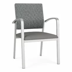 Lesro Newport 18.5" Polyurethane Waiting Reception Guest Chair In Silver/Blue -CYMAX Sales 2698780 L 2