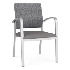 Lesro Newport 18.5" Polyurethane Waiting Reception Guest Chair In Silver/Black -CYMAX Sales 2698780 L