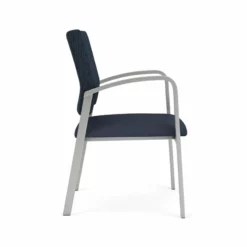 Lesro Newport 18.5" Polyurethane Waiting Reception Guest Chair In Silver/Blue -CYMAX Sales 2698781 1 L 2