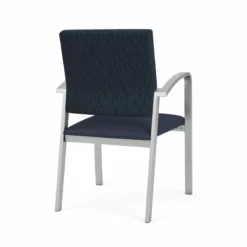 Lesro Newport 18.5" Polyurethane Waiting Reception Guest Chair In Silver/Blue -CYMAX Sales 2698781 2 L 2
