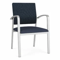 Lesro Newport 18.5" Polyurethane Waiting Reception Guest Chair In Silver/Blue -CYMAX Sales 2698781 L 2