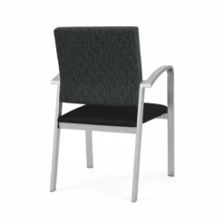 Lesro Newport 18.5" Polyurethane Waiting Reception Guest Chair In Silver/Blue -CYMAX Sales 2698782 2 L 2