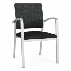 Lesro Newport 18.5" Polyurethane Waiting Reception Guest Chair In Silver/Blue -CYMAX Sales 2698782 L 2