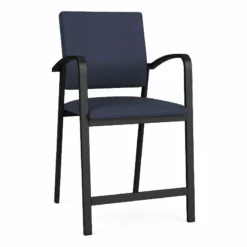 Lesro Newport 24.5" Polyurethane Waiting Reception Hip Chair In Blue/Black -CYMAX Sales 2698784 L 2