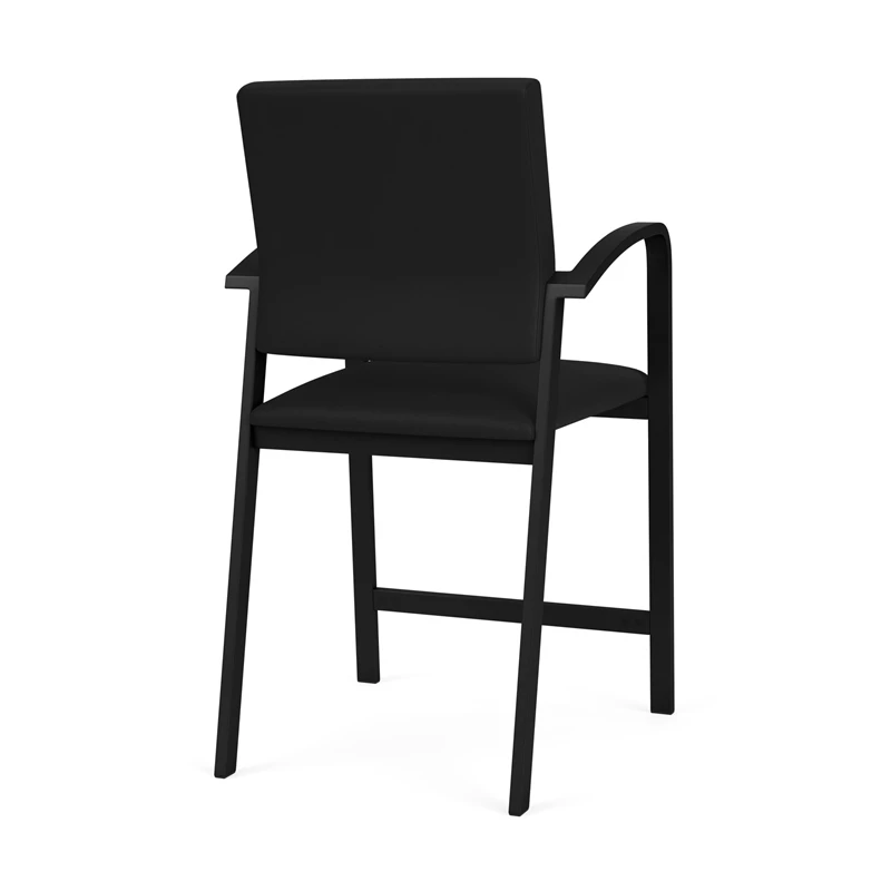 Lesro Newport 24.5" Polyurethane Waiting Reception Hip Chair In Black/Brown 14 Lesro Newport 24.5" Polyurethane Waiting Reception Hip Chair In Black/Brown - Image 12