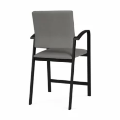 Lesro Newport 24.5" Polyurethane Waiting Reception Hip Chair In Black -CYMAX Sales 2698810 2 L 1