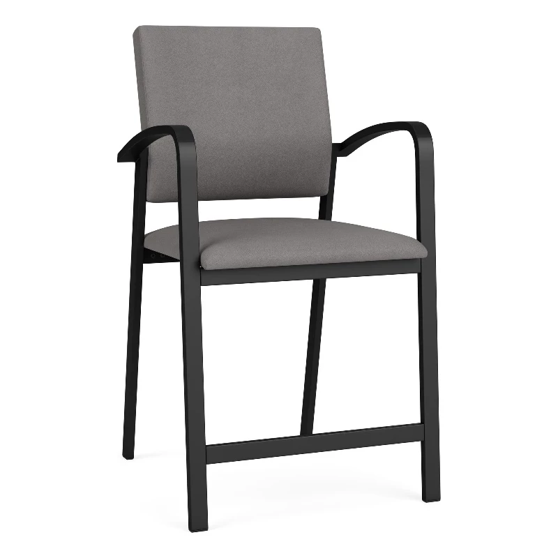 Lesro Newport 24.5" Polyurethane Waiting Reception Hip Chair In Black/Brown 9 Lesro Newport 24.5" Polyurethane Waiting Reception Hip Chair In Black/Brown - Image 7