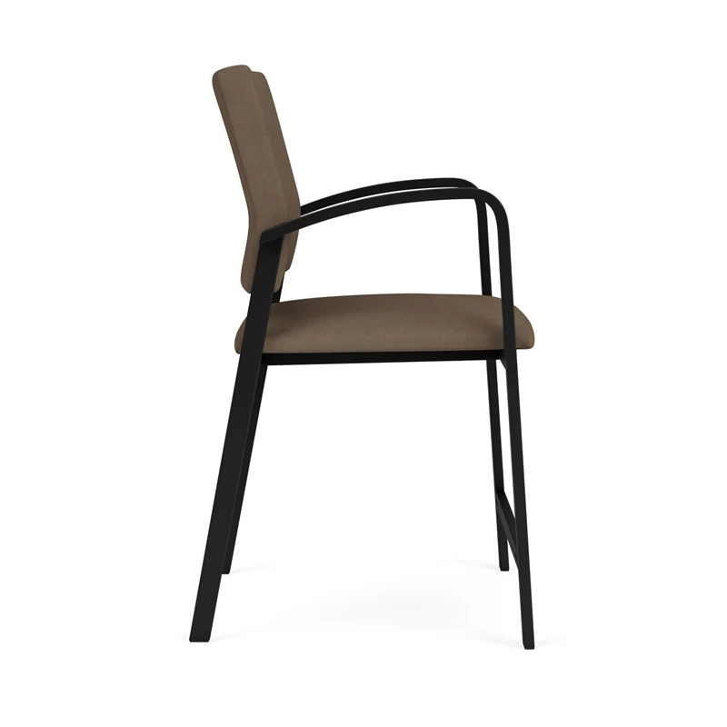 Lesro Newport 24.5" Polyurethane Waiting Reception Hip Chair In Black/Brown 7 Lesro Newport 24.5" Polyurethane Waiting Reception Hip Chair In Black/Brown - Image 5