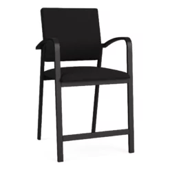 Lesro Newport 24.5" Fabric Waiting Reception Hip Chair In Open House Black -CYMAX Sales 2698813 L