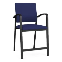 Lesro Newport 24.5" Fabric Waiting Reception Hip Chair In Open House Black -CYMAX Sales 2698814 L