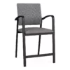 Lesro Newport 24.5" Polyurethane Waiting Reception Hip Chair In Black/Brown