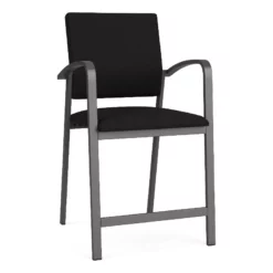 Lesro Newport 24.5" Fabric Waiting Reception Hip Chair In Gray/Charcoal -CYMAX Sales 2698841 L