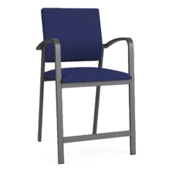 Lesro Newport 24.5" Fabric Waiting Reception Hip Chair In Gray/Charcoal -CYMAX Sales 2698842 L