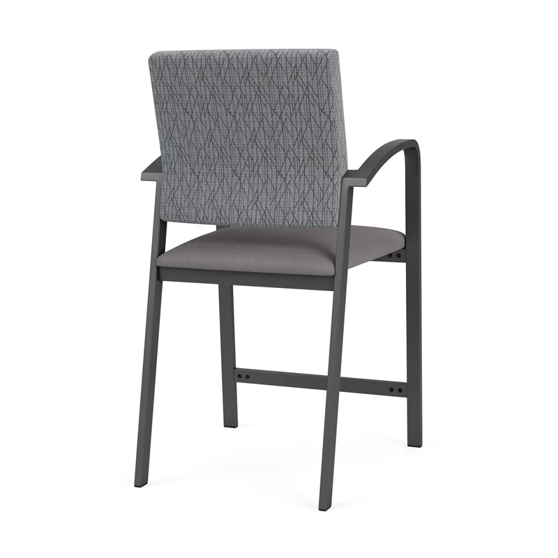 Lesro Newport 24.5" Polyurethane Waiting Reception Hip Chair In Charcoal/Black 14 Lesro Newport 24.5" Polyurethane Waiting Reception Hip Chair In Charcoal/Black - Image 12