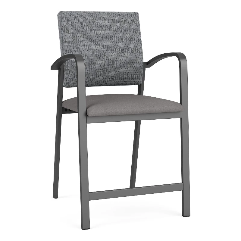 Lesro Newport 24.5" Polyurethane Waiting Reception Hip Chair In Charcoal/Black 12 Lesro Newport 24.5" Polyurethane Waiting Reception Hip Chair In Charcoal/Black - Image 10