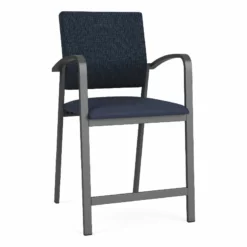 Lesro Newport 24.5" Polyurethane Waiting Reception Hip Chair In Charcoal/Blue 28 Lesro Newport 24.5" Polyurethane Waiting Reception Hip Chair In Charcoal/Blue -CYMAX Sales 2698869 L 1