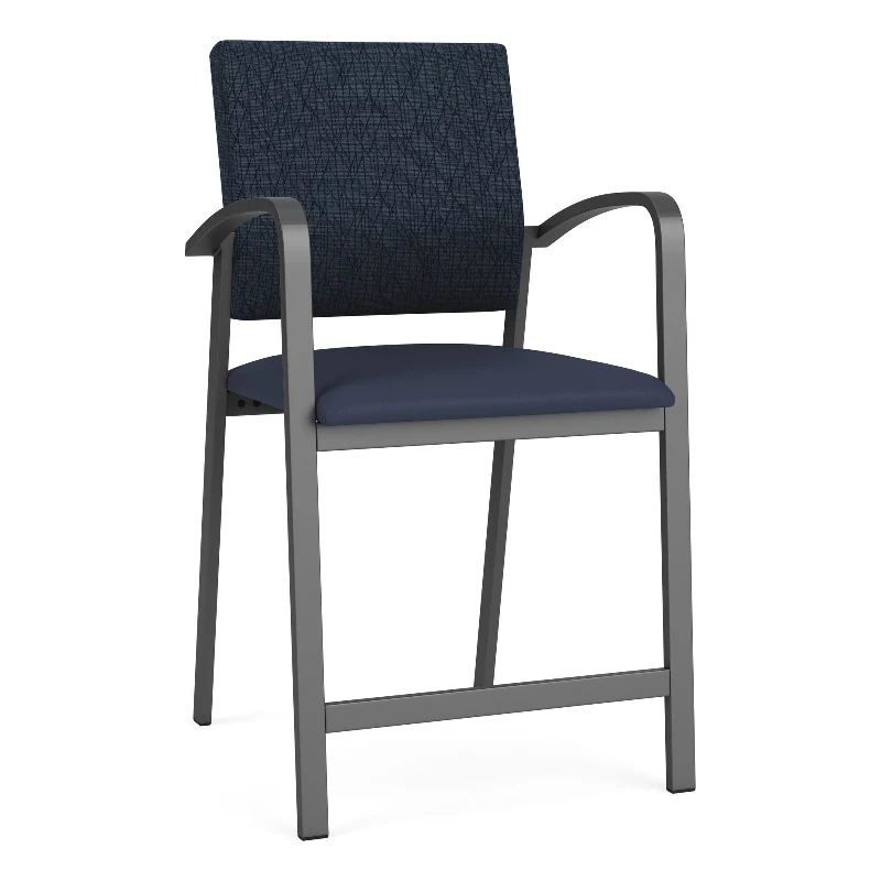 Lesro Newport 24.5" Polyurethane Waiting Reception Hip Chair In Charcoal/Black 9 Lesro Newport 24.5" Polyurethane Waiting Reception Hip Chair In Charcoal/Black - Image 7