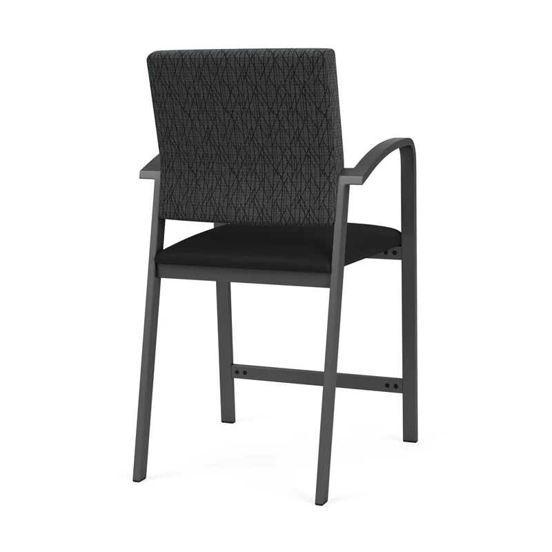 Lesro Newport 24.5" Polyurethane Waiting Reception Hip Chair In Charcoal/Black 8 Lesro Newport 24.5" Polyurethane Waiting Reception Hip Chair In Charcoal/Black - Image 6