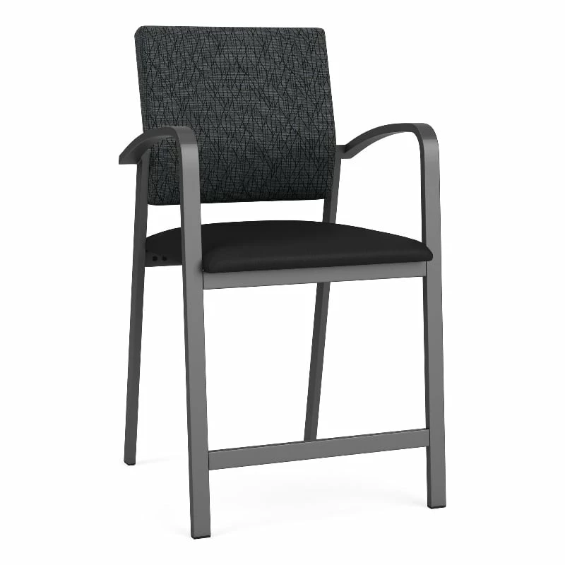 Lesro Newport 24.5" Polyurethane Waiting Reception Hip Chair In Charcoal/Blue 6 Lesro Newport 24.5" Polyurethane Waiting Reception Hip Chair In Charcoal/Blue - Image 4