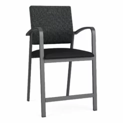 Lesro Newport 24.5" Polyurethane Waiting Reception Hip Chair In Brown/Charcoal -CYMAX Sales 2698870 L 3