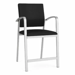 Lesro Newport 24.5" Polyurethane Waiting Reception Hip Chair In Silver/Brown -CYMAX Sales 2698873 L 3