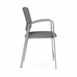 Lesro Newport 24.5" Polyurethane Waiting Reception Hip Chair In Silver/Brown -CYMAX Sales 2698874 1 L 3