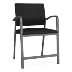 Lesro Newport 24.5" Steel & Polyurethane Reception Hip Chair In Charcoal/Brown -CYMAX Sales 2698877 L