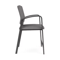 Lesro Newport 24.5" Steel & Polyurethane Reception Hip Chair In Charcoal/Brown -CYMAX Sales 2698878 1 L