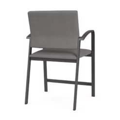 Lesro Newport 24.5" Steel & Polyurethane Reception Hip Chair In Charcoal/Brown -CYMAX Sales 2698878 2 L